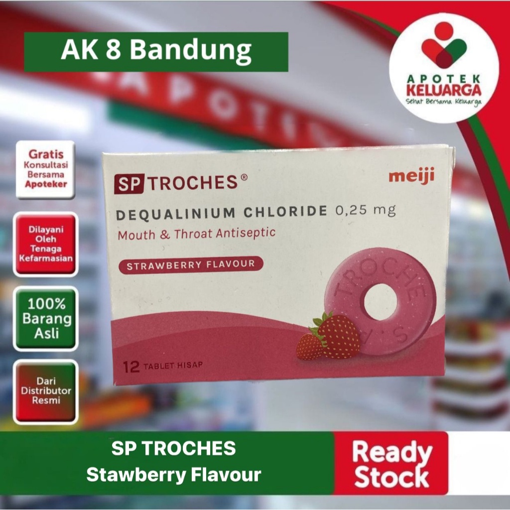 SP Troches Meiji Rasa Strawberry 12 Tablet #OBAT SAKIT TENGGOROKAN APOTEK RESMI- APOTEK LEGAL