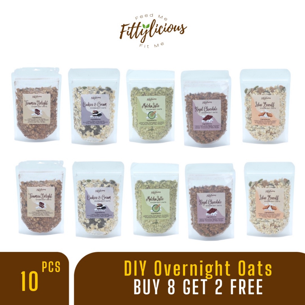 

Fittylicious Diy Overnight Oats / Oatmeal / Sereal Oat Buy 8 Get 2 Free Refill