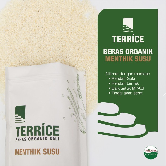 

Organik Kaya Serat Rendah Gula Terrice Menthik Susu 1Kg