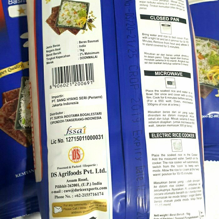 

Basmati Abukass 1Kg Doonmalai 1Kg Ori
