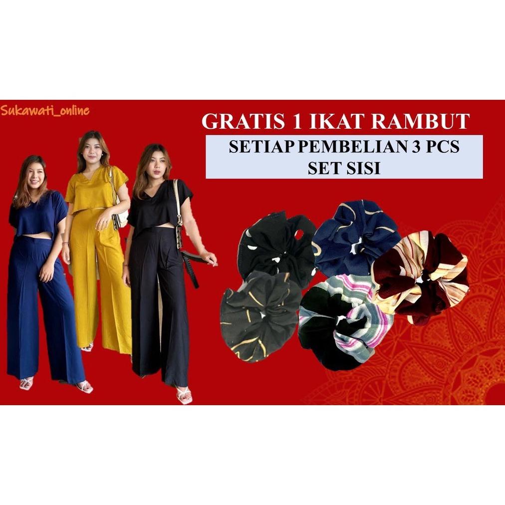 Wanita Polos Satu Set One Set Sisi / Set Wanita Rayon Polos Bali Bisa Cod