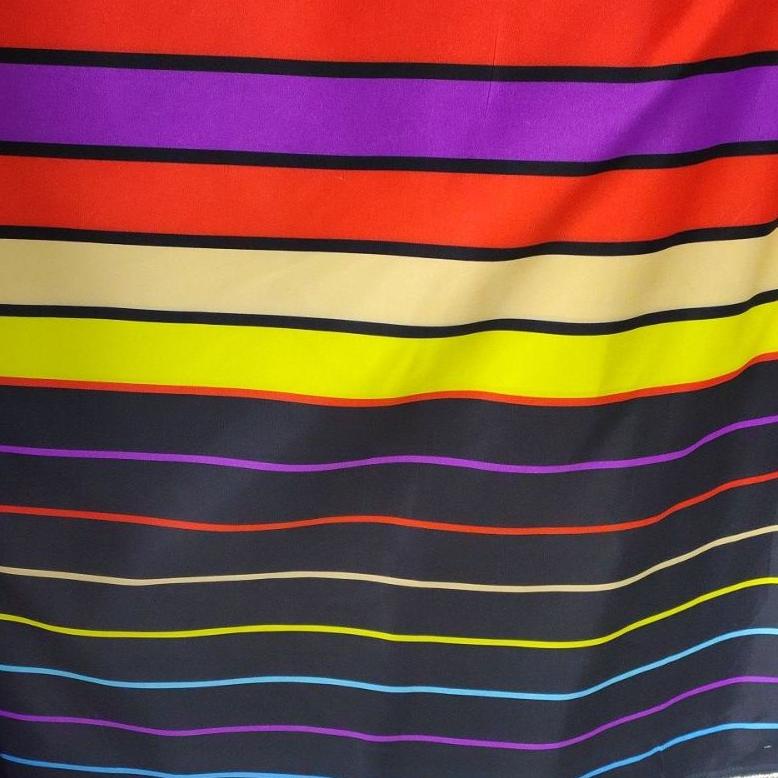 Kain Meteran Motif Kain Sprei Meteran Polymicro Rainbow Salur (L240) Bisa Cod