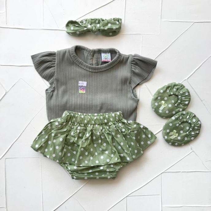 COD DAEMDIA BAJU ANAK BAYI PEREMPUAN SETELAN CELANA 0 6 BULAN PRISKET SET