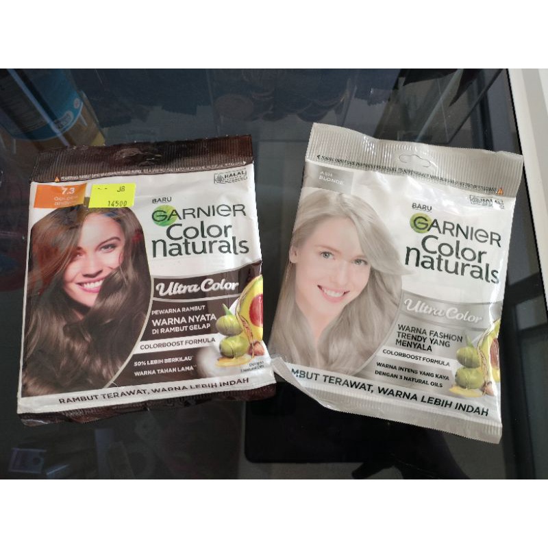 semir rambut Garnier pewarna rambut Garnier sachet golden brown ash blonde