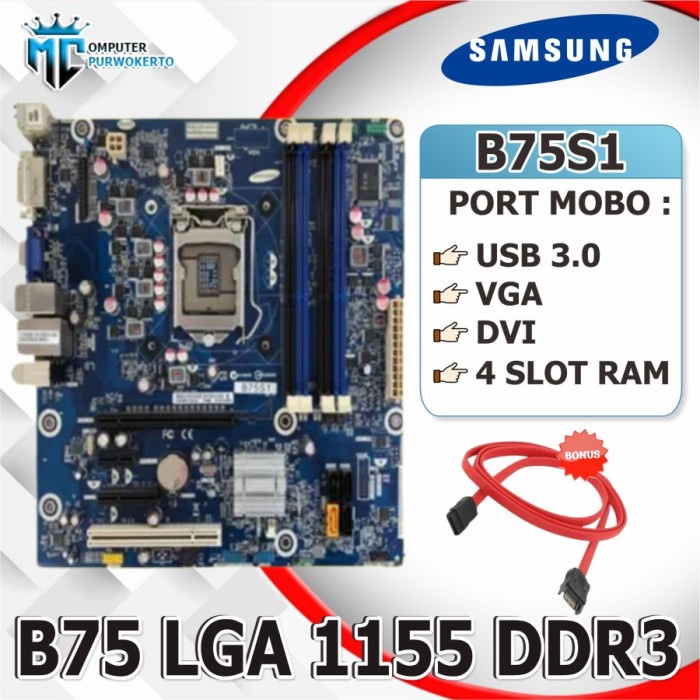 Mainboard Mobo Motherboard B75 Intel LGA 1155 Samsung On Board
