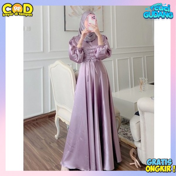 Pakean Dres Simpel Elegan Jubah Cewek Muslimah Baj Gamis Lengan Pnjng Murah Bj Dreas Branded Bahan T