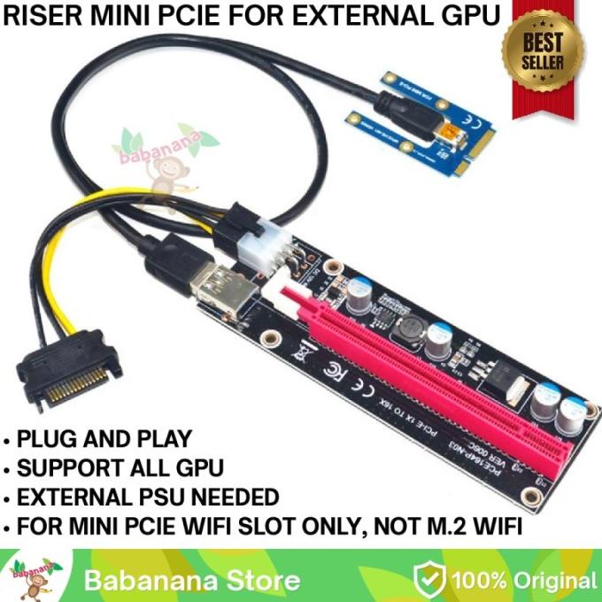Terlaris Riser Mining For Laptop Mini Pcie Slot Bitcoin Adapter Converter Vga