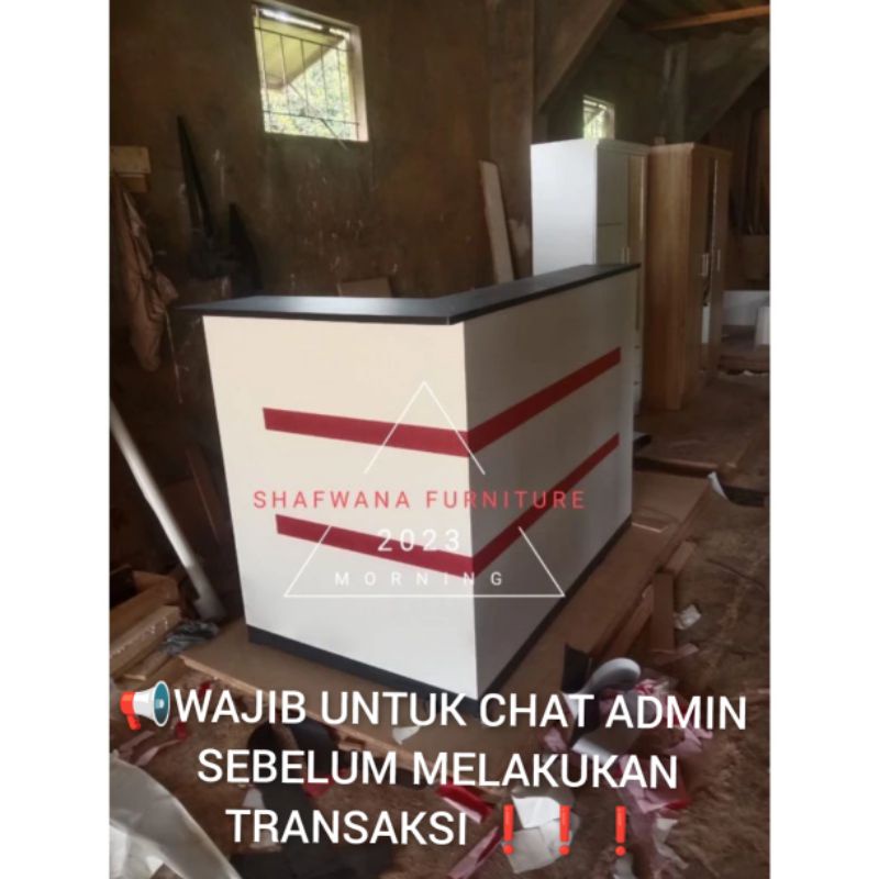 MEJA KASIR RESEPSIONIS BEST SELLER BENTUK L