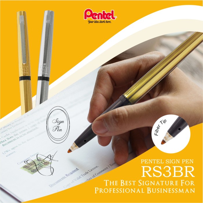 

PENTEL SIGN PEN RS3BR SILVER AND GOLD