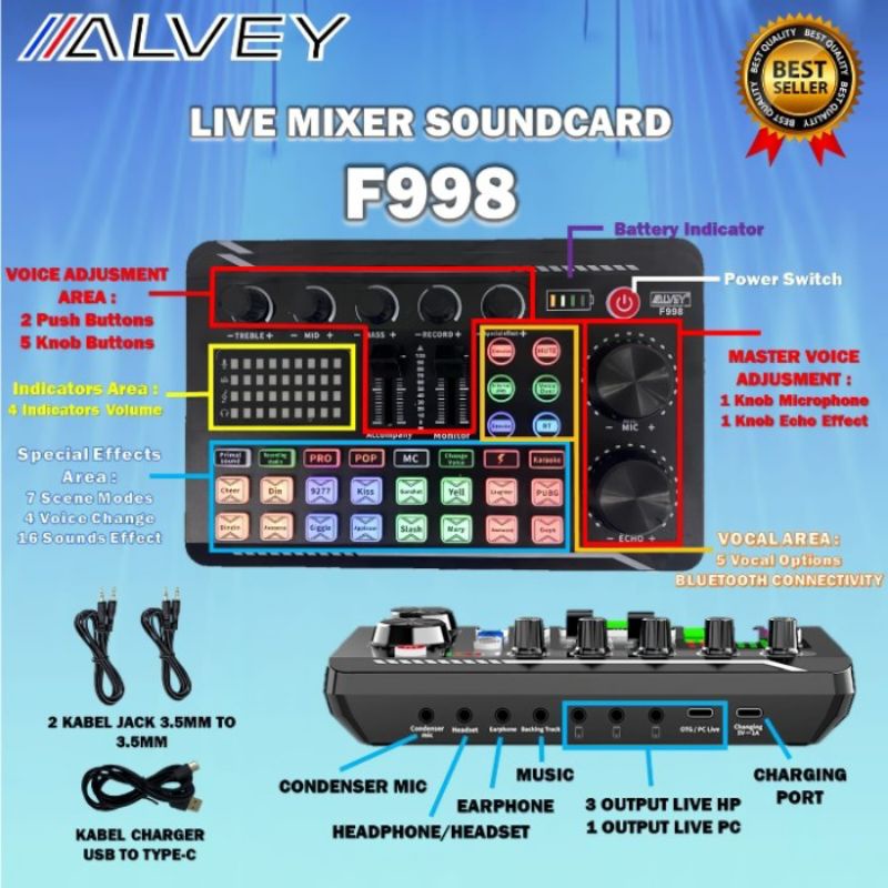 SOUNDCARD ALVEY F998 BLUETOOTH