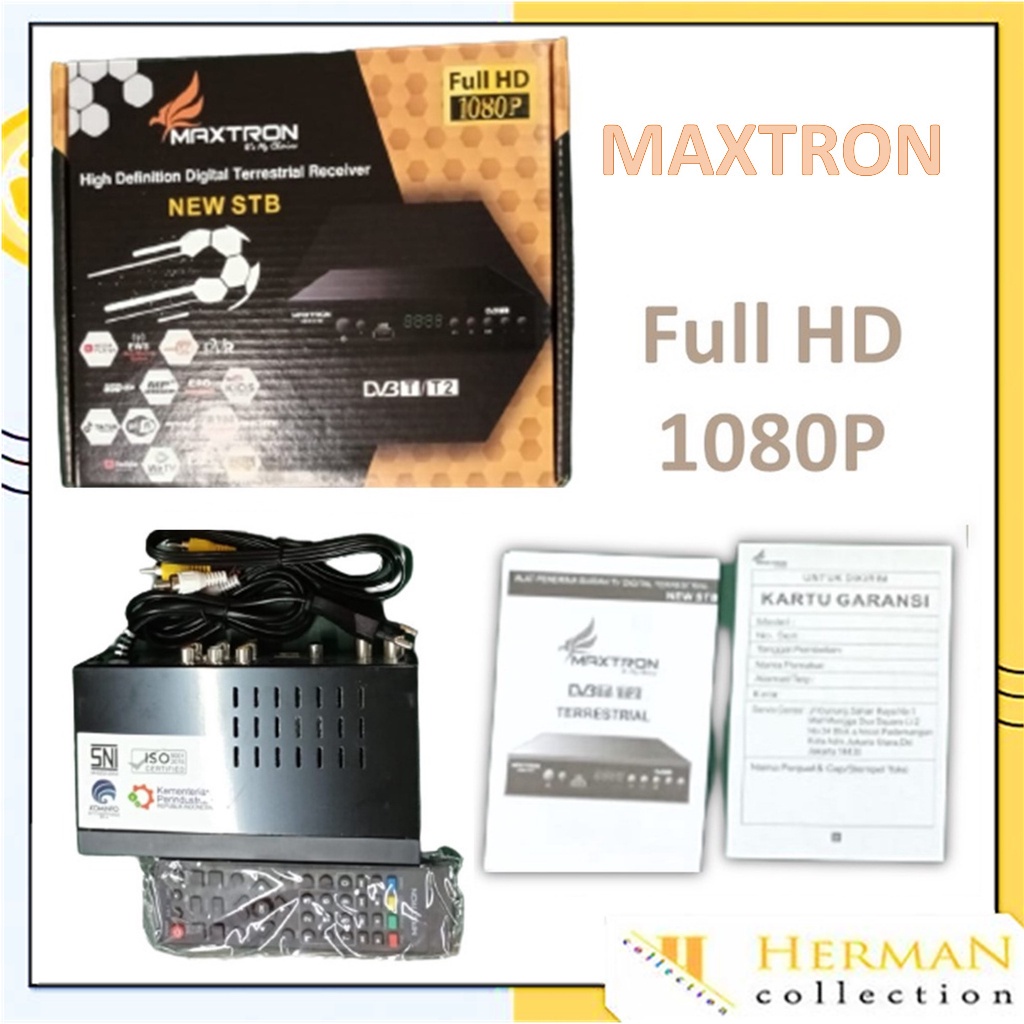 HC Set Top Box STB DVB T2 Maxtron Receiver TV Tabung Analog Ke TV Digital Full HD 1080P Mini Version