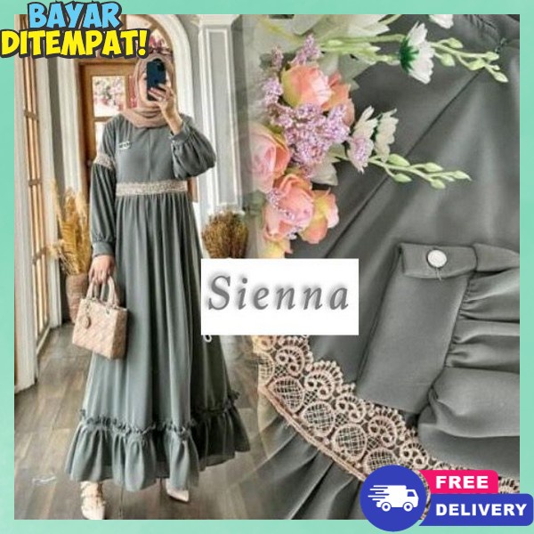 Baju Dress Putih Hitam Gamus Perempuan Lebaran 2024 Mewah Gamis Muslim Import Premium Gamiss Lebaran