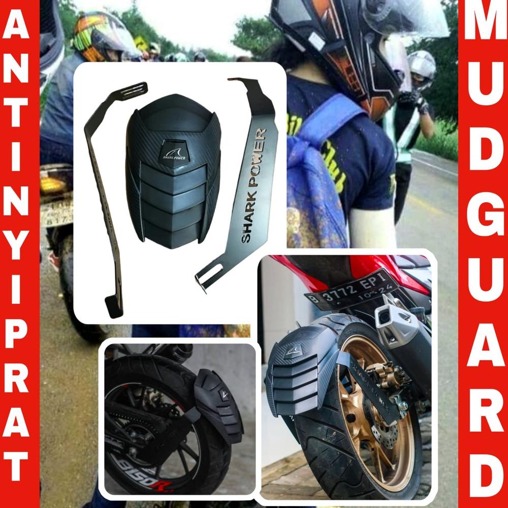 Baru Mudguard/Mud Guard Penahan Lumpur Shark Power Buat R15 V2/V3/Xabre/Cbr/Ninja 250 Fi/Vixion/Gsx/
