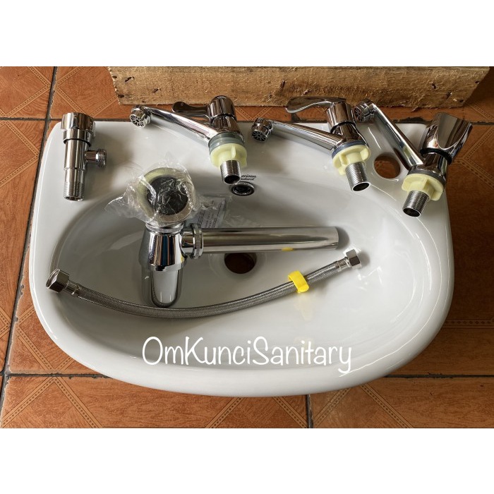 Wastafel Cuci Tangan Keramik American Standard Set Komplit Lengkap