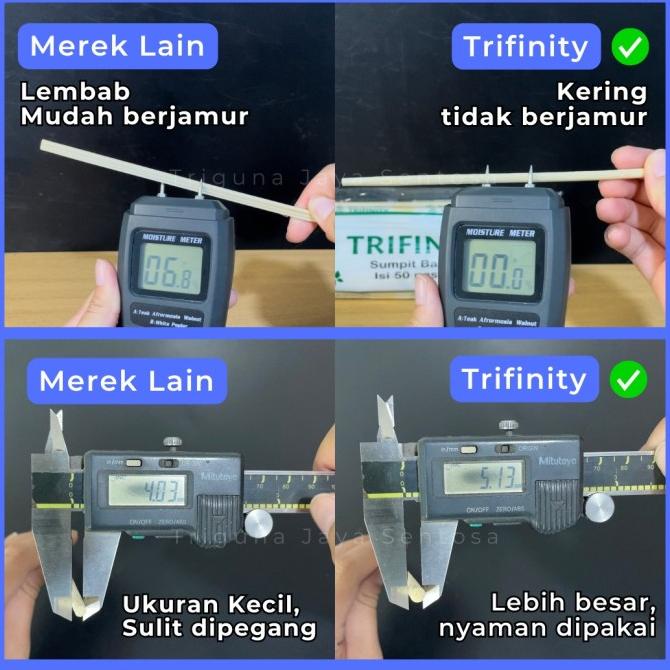 Sumpit Bambu Trifinity + Tusuk Gigi Higienis + Tusuk Sate Bambu Pack