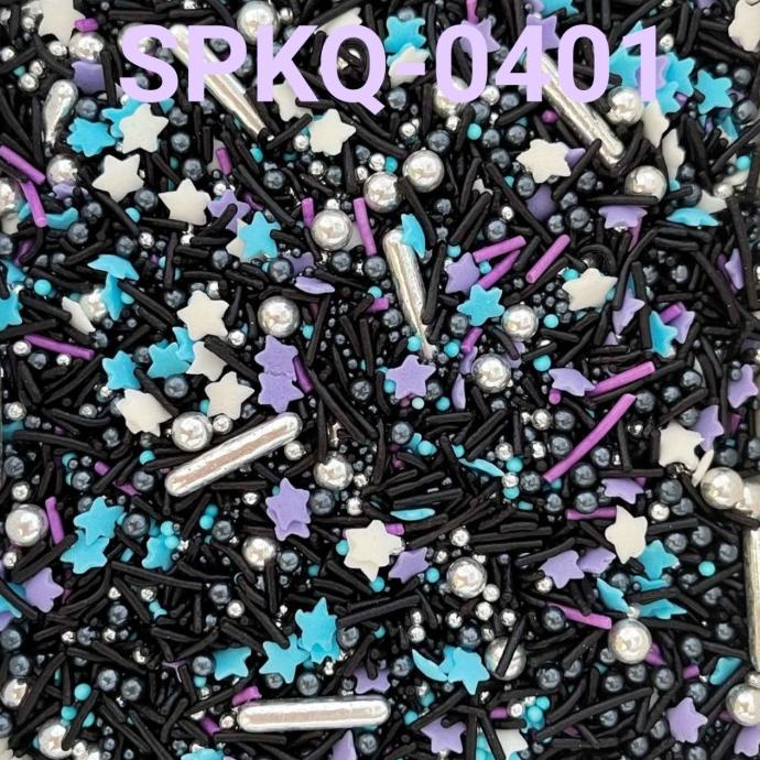 

SPKQ-0401 Sprinkles trimit sprinkel 250gr meses hitam mix bintang star