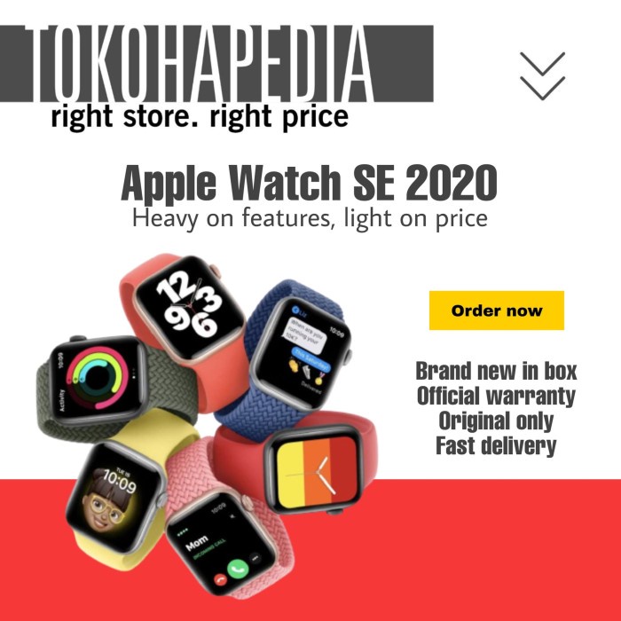 NEW APPLE WATCH SE 44MM SILVER / GOLD / SPACE GRAY 2020 ORIGINAL TERBARU