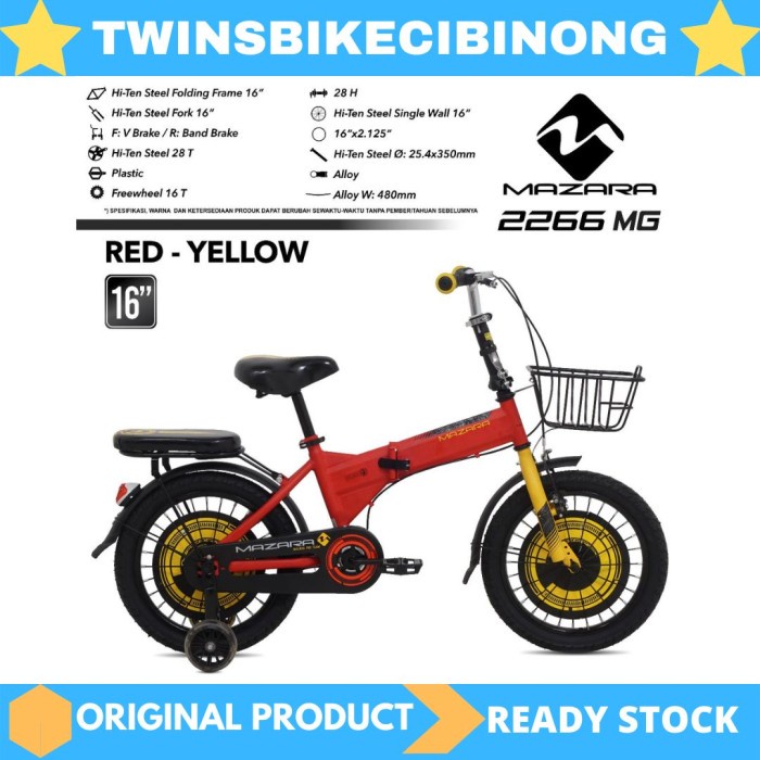 Promo Sepeda Lipat Anak 16 Inch Mazara 2266 Mg