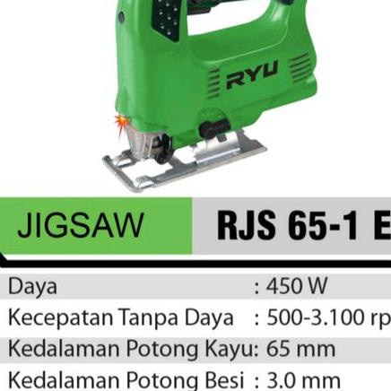 Jig Saw Mesin Jigsaw Mesin Gergaji Kayu Jigsaw Listrik Ryu Jig Saw Rjs 65-1E Gergaji Triplek Potong 
