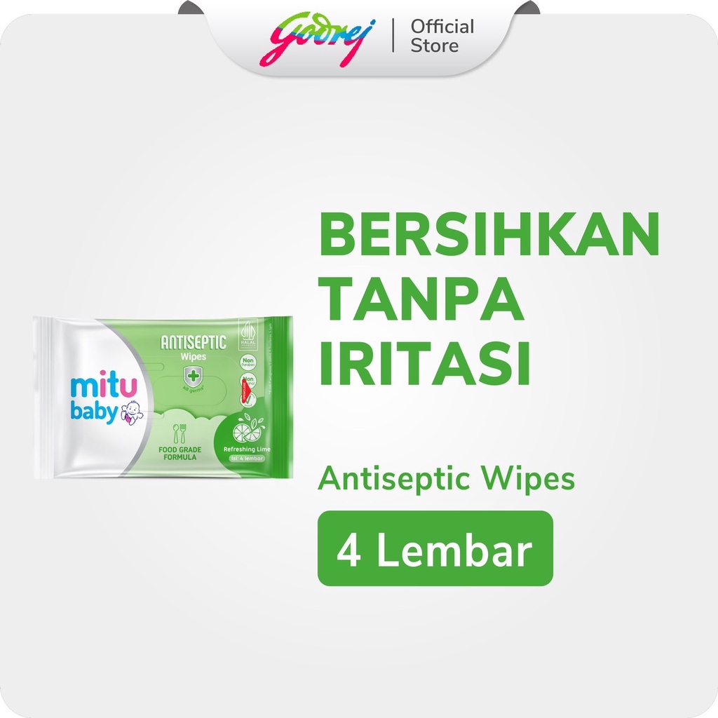 Mitu Baby Tissue Antiseptic Refreshing - 4s - Tisu Basah Bayi