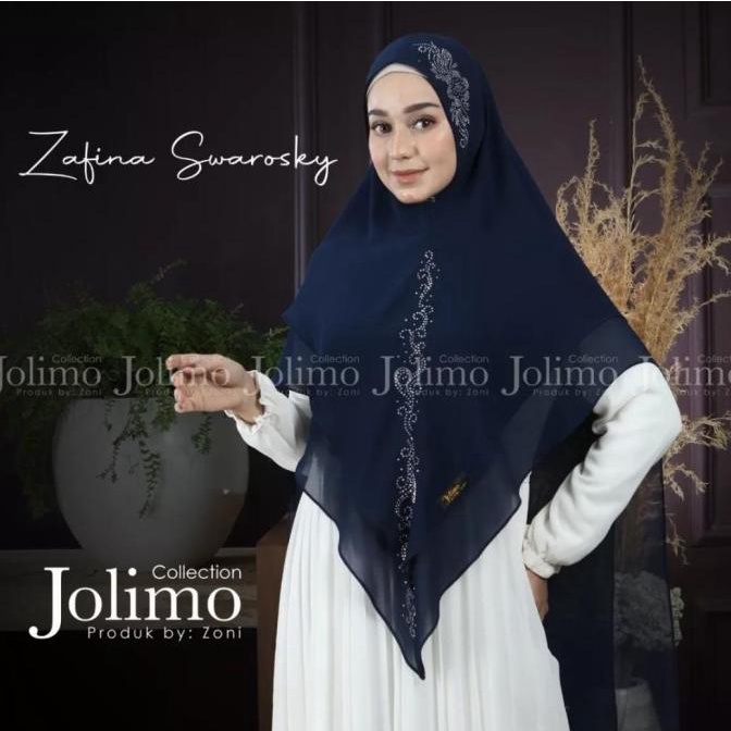 Sale Now Khimar Ceruty Premium Zafina Swarosky/Jilbab Ceruty 2 Layer Pet Antem Terbaik