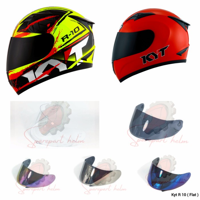 Kaca Helm Flat / Datar Kyt R10 Flat Visor Kyt R 10