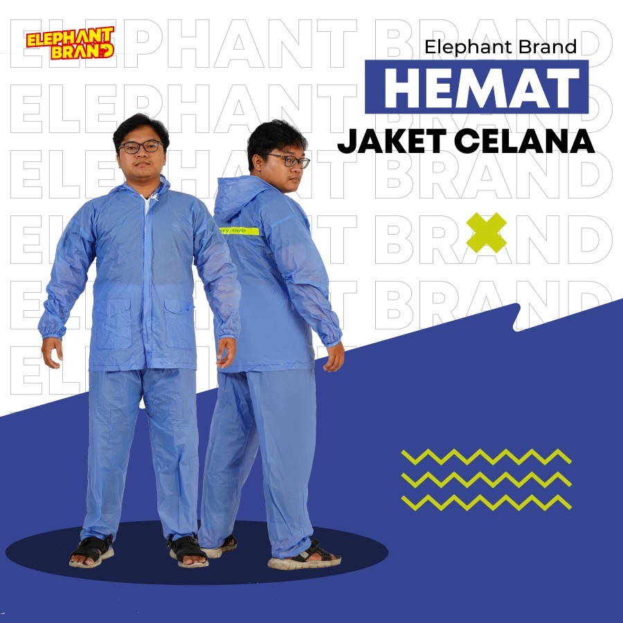 Elephant Brand Jas Hujan Jaket Celana Hemat/Jas Hujan Jaket Celana Hemat Elephant Brand Gajah