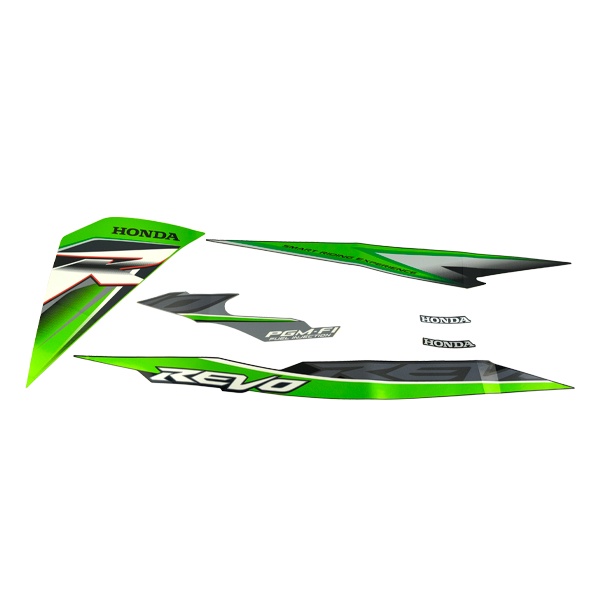 Sticker Body Set Kanan Hijau Hitam Honda Revo 110 FI 871X0K03N30ZDR
