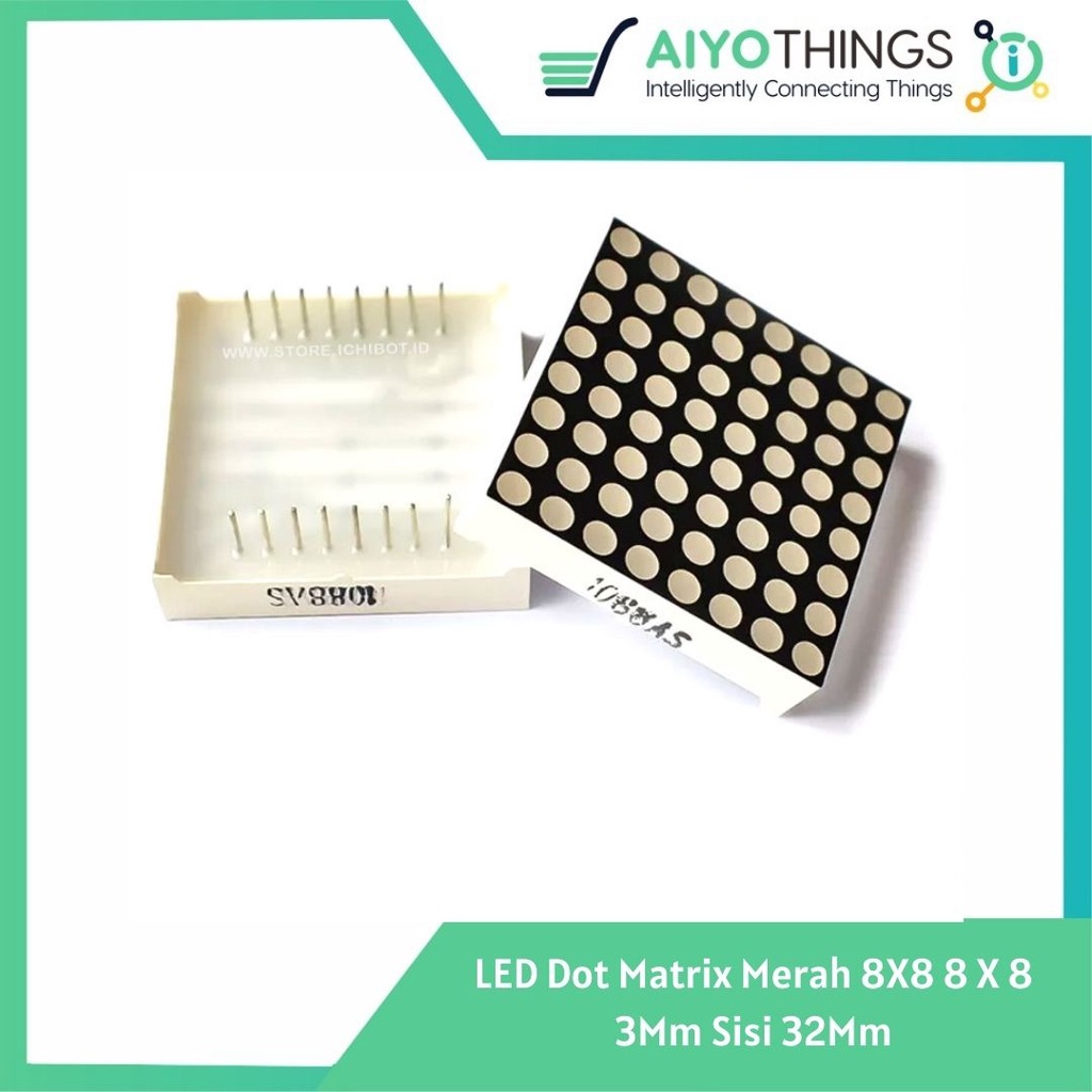 LED Dot Matrix Merah 8X8 8 X 8 3Mm Sisi 32Mm