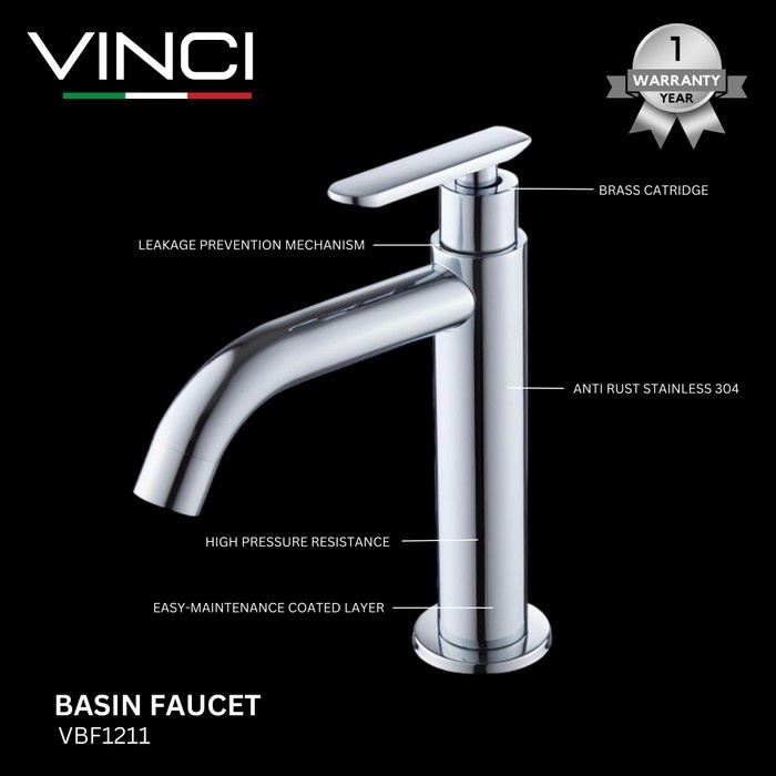 VINCI Keran Air Cuci Tangan Kran Wastafel Basin Bambu Stainless 304