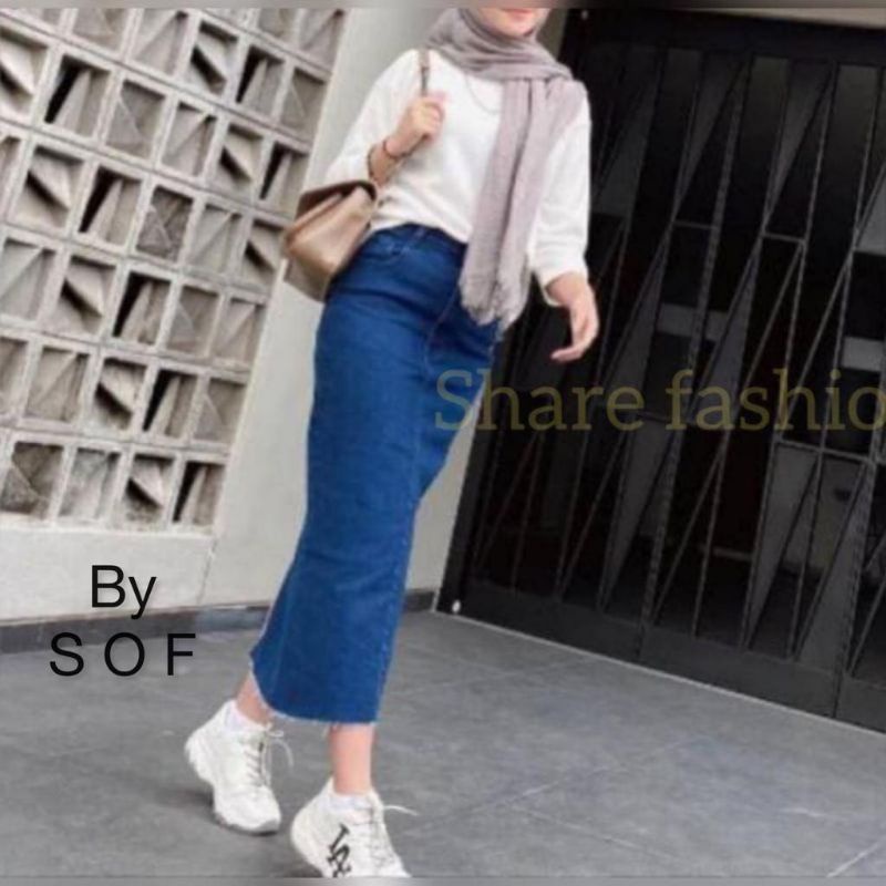 Rok Jeans Viral Rok Jens Wanita Rok Jin Skirt Bahan Melar Nyaman Highwaist Span Kuliah Rok Jeans Wan