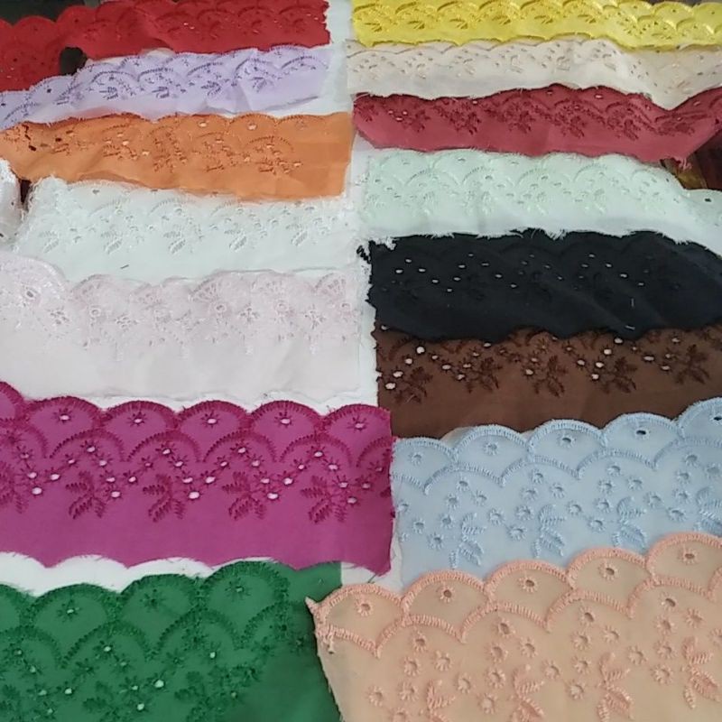 Renda katun lebar 6.5cm/renda per 50cm/renda lebar 6.5cm