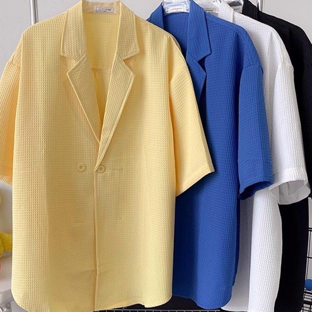 Kemeja Lengan Dek Pria Kemeja Pria One Set Pria Korean Style Kemeja Bangkok Cowok Gaya Kemeja Lengan