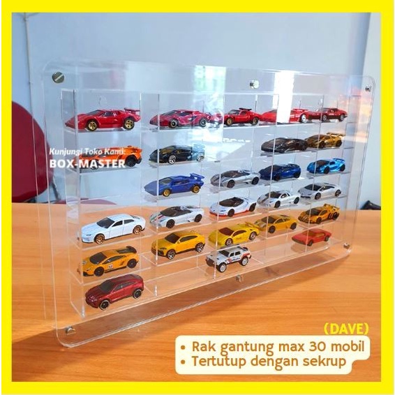 KOTAK AKRILIK HOTWHEELS DIECAST HOT WHEELS RAK TOMICA RAK GANTUNG DAVE