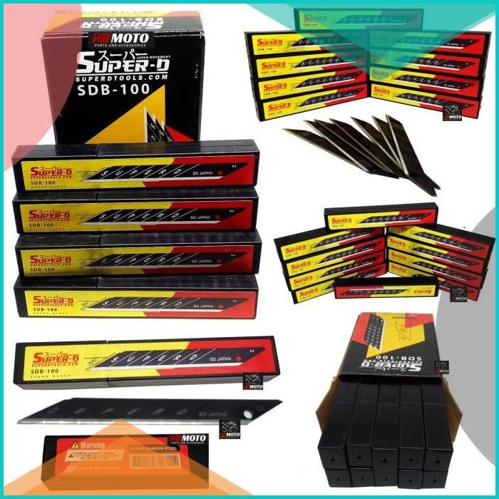 

1Pack Isi 10Pcs SUPER-D Japan SDB-100 Black Carbon Cutter Spare Blade