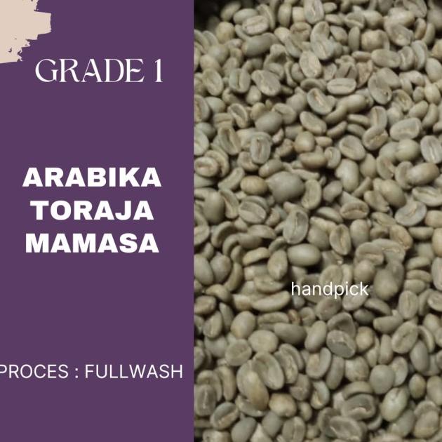 

Hitss!! green bean / biji kopi arabika toraja mamasa dryhull fullwash 1kg