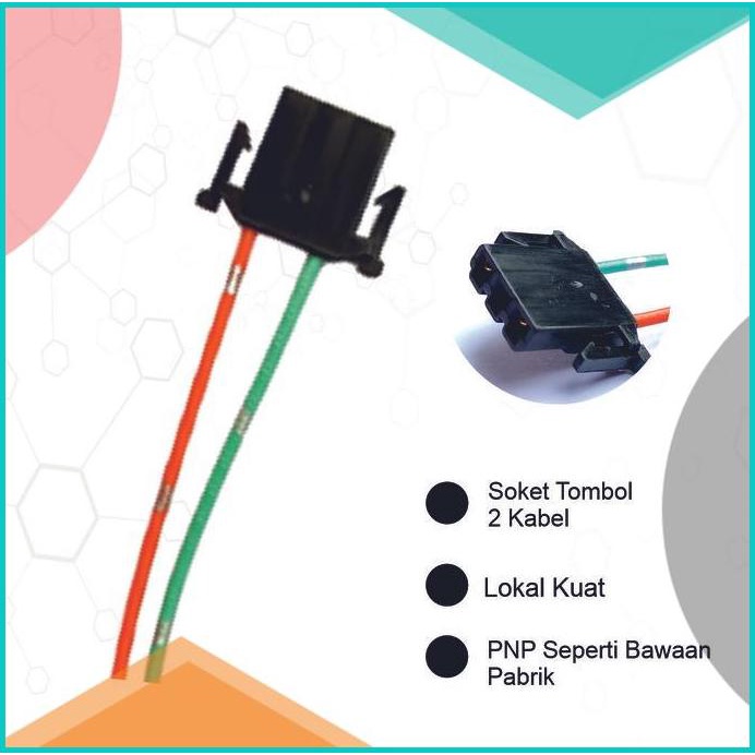 Soket Tombol 2 Kabel Saklar Fitting Lampu Dim Klakson Sen Karisma Beat