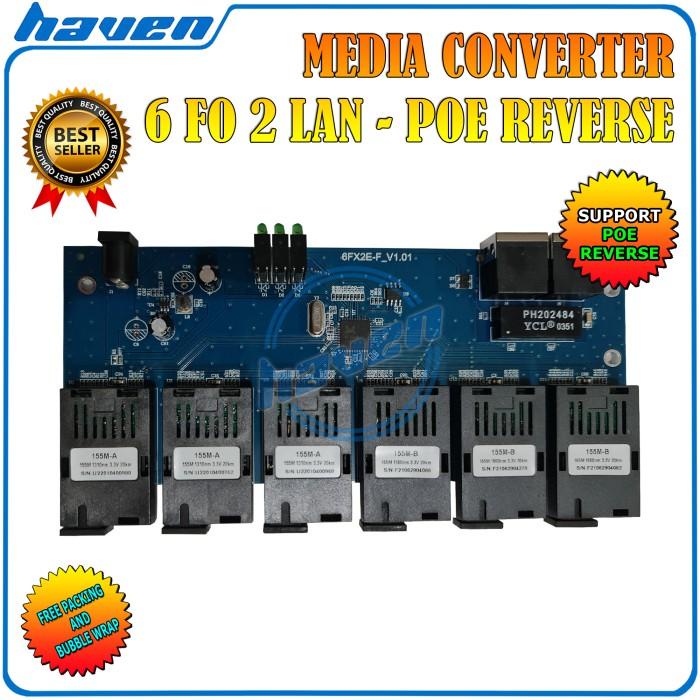 Media Converter 6 Port Fo 2 Port Lan Poe 10/100 Converter 6 Fo 2 Lan