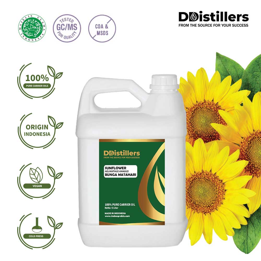 Sunflower / Bunga Matahari Carrier Oil Pure 100%, 5L HDPE