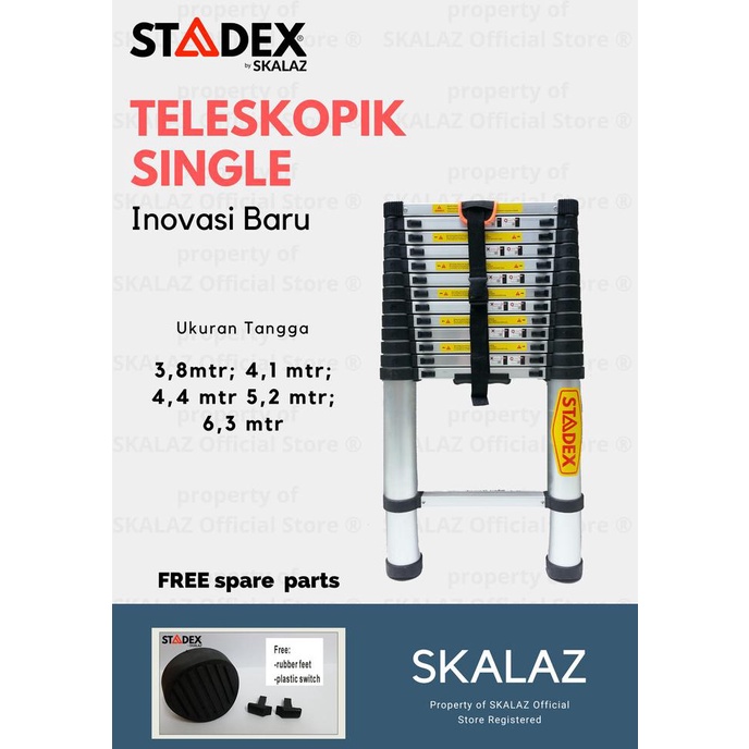 Tangga Teleskopik Single 4,4 mtr Merk STADEX by Skalaz