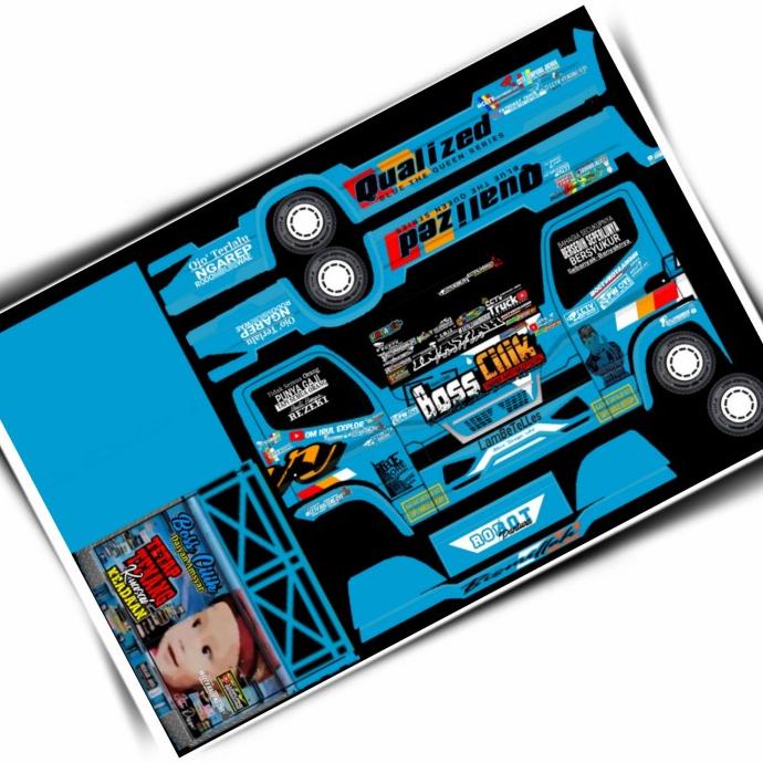Stiker Pola Miniatur Truk Oleng Boss Cilik Skala 16 Ukuran besar