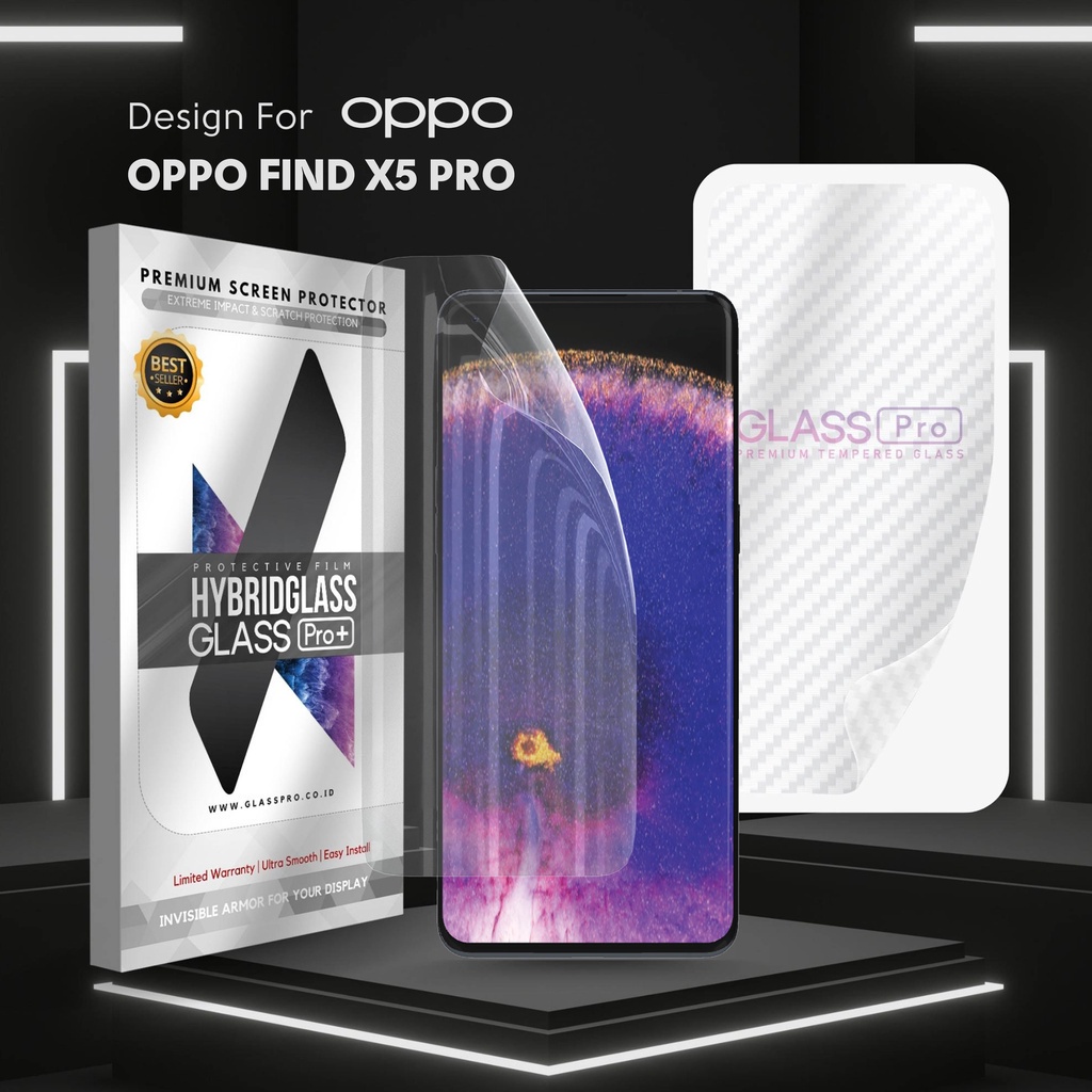 Hybrid Glass Premium Anti Gores Hydrogel Oppo Find X5 Pro Full Cover Screen Protector Glass Pro Not 
