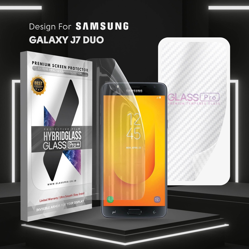 Hybrid Glass Premium Anti Gores Hydrogel Samsung Galaxy J7 Duo Full Cover Screen Protector Glass Pro