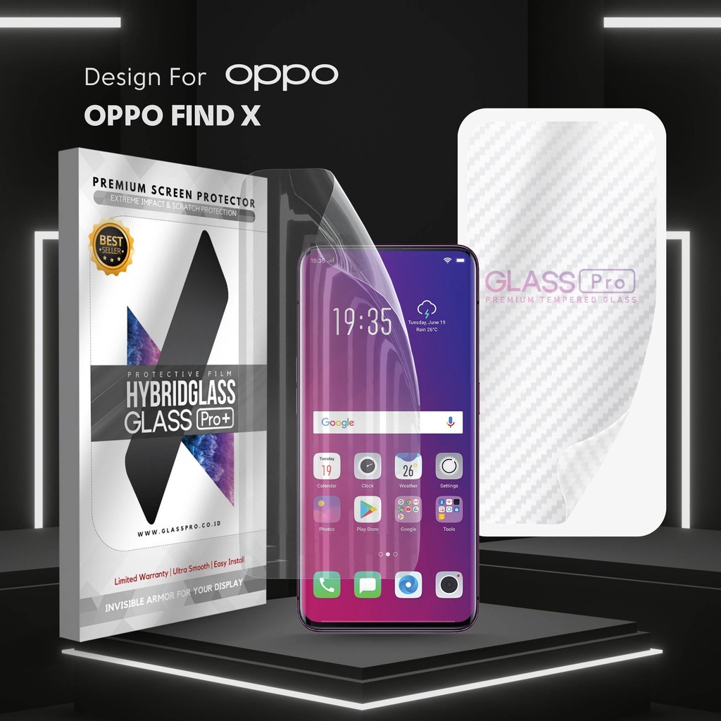 Hybrid Glass Premium Anti Gores Hydrogel Oppo Find X Full Cover Screen Protector Glass Pro Not Tempe