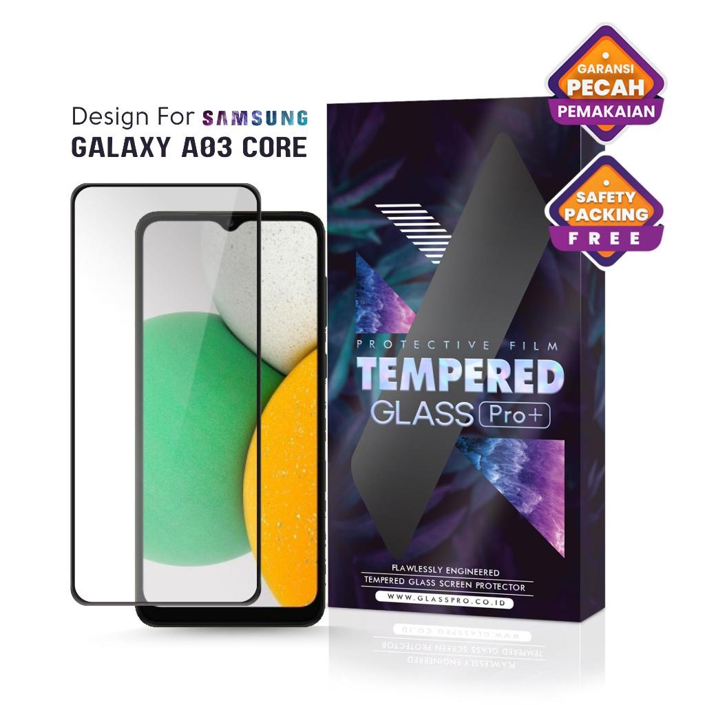 Glass Pro Tempered Glass Samsung Galaxy A03 Core Full Cover - Premium