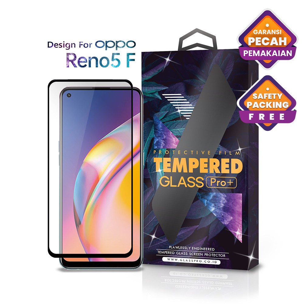 Glass Pro Tempered Glass Oppo Reno5 F Reno 5F Full Cover - Premium