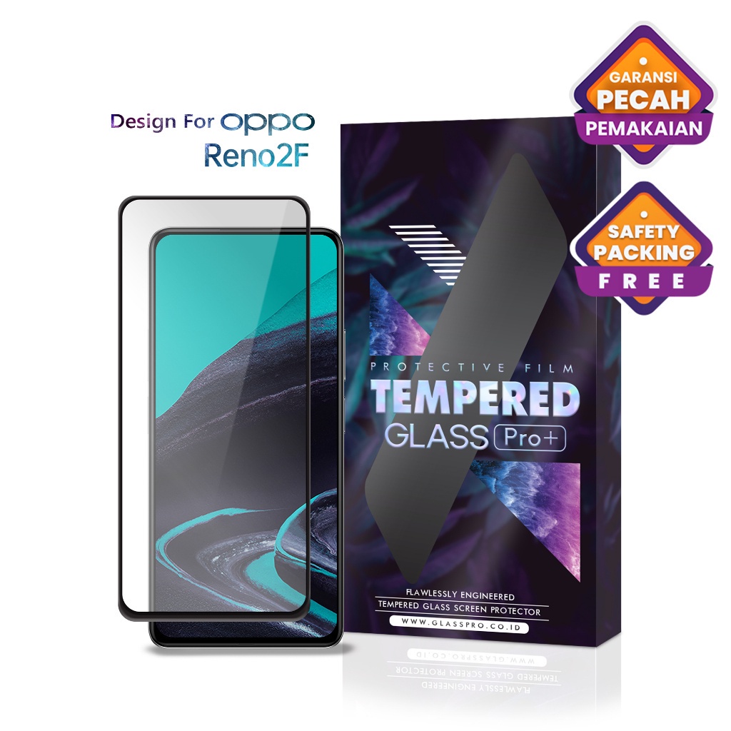 Tempered Glass Oppo Reno2 F Reno 2F Full Cover - Premium