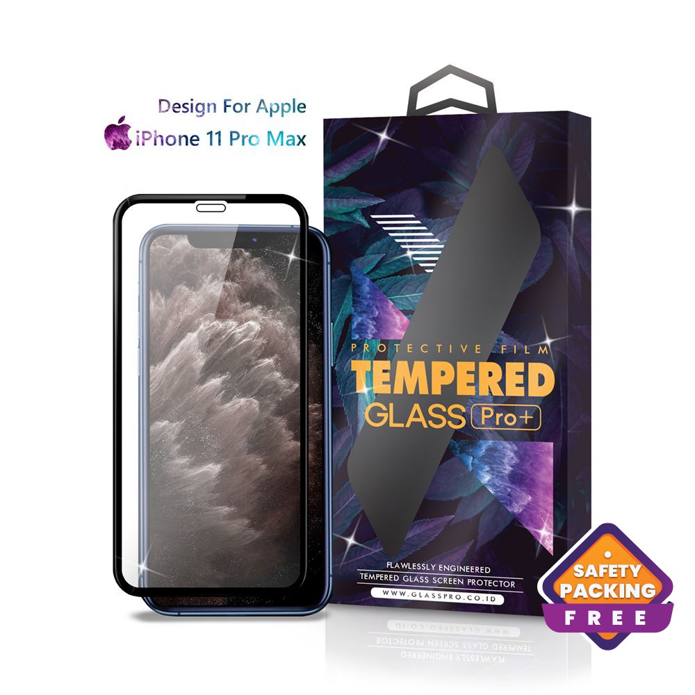 Glass Pro Tempered Glass iPhone 11 Pro Max Full Cover - Premium