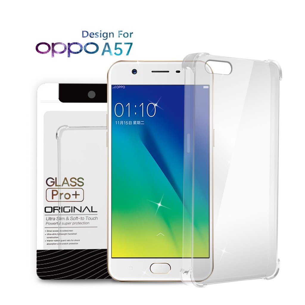 Glass Pro Premium Soft Case Oppo A57 Clear - Anti Crack