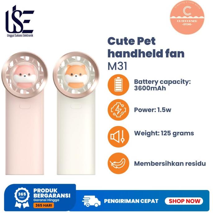 Muxnw M31 Mini Fan 3600mAh kipas angin Portable USB Charging